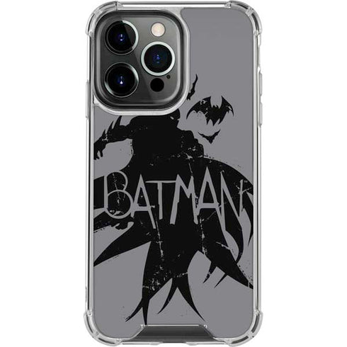 DC Comics Batman Silhouette Art iPhone 14 Pro Clear Case